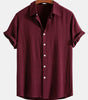 Linen Rayon Blend Button Up Shirt & Straight Leg Linen Pants