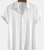 Linen Rayon Blend Button Up Shirt & Straight Leg Linen Pants