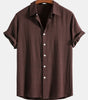 Linen Rayon Blend Button Up Shirt & Straight Leg Linen Pants