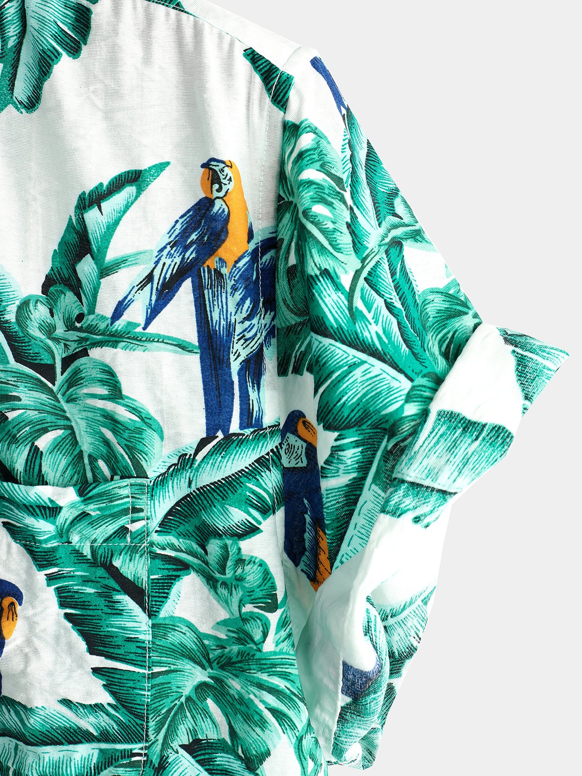 Men's pure cotton Hawaiian-style holiday print shirt