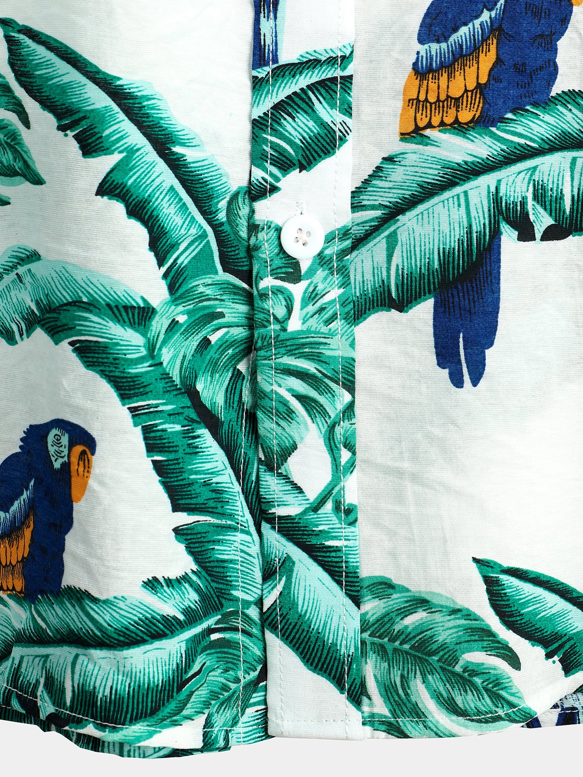 Men's pure cotton Hawaiian-style holiday print shirt
