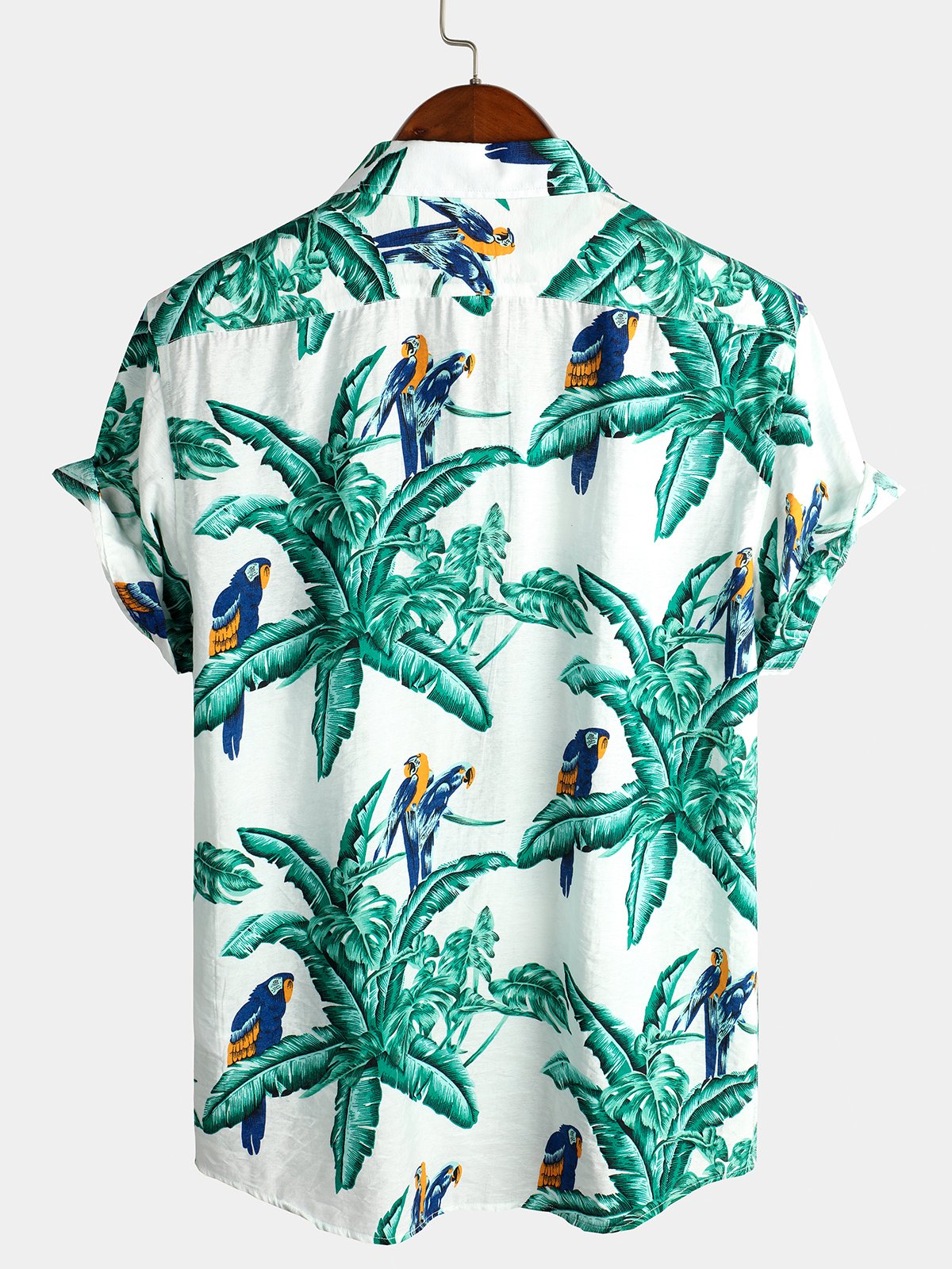 Men's pure cotton Hawaiian-style holiday print shirt