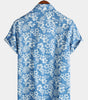 Men's Short Sleeve Aloha Hawaiian Shirt in Breathable Cotton with Floral Print