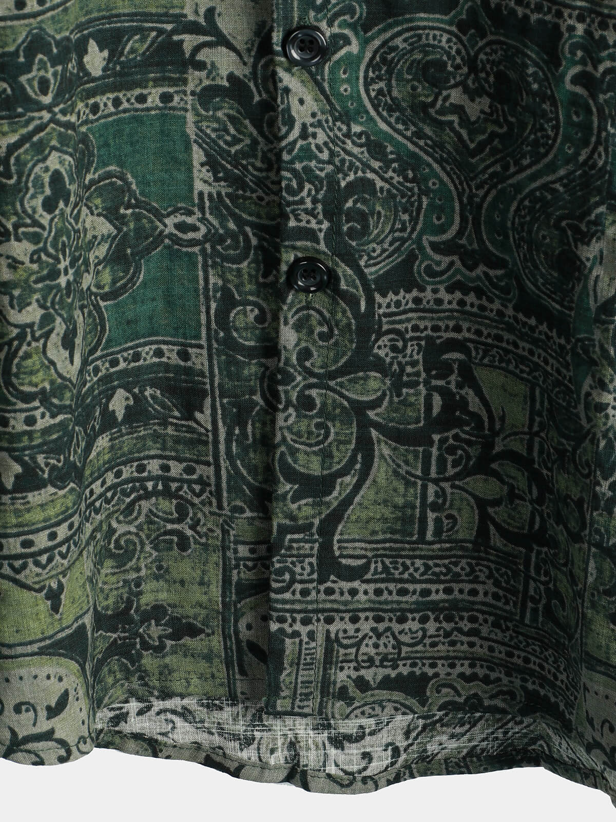 Men's Retro Floral Paisley Print Short Sleeve Cotton Shirt