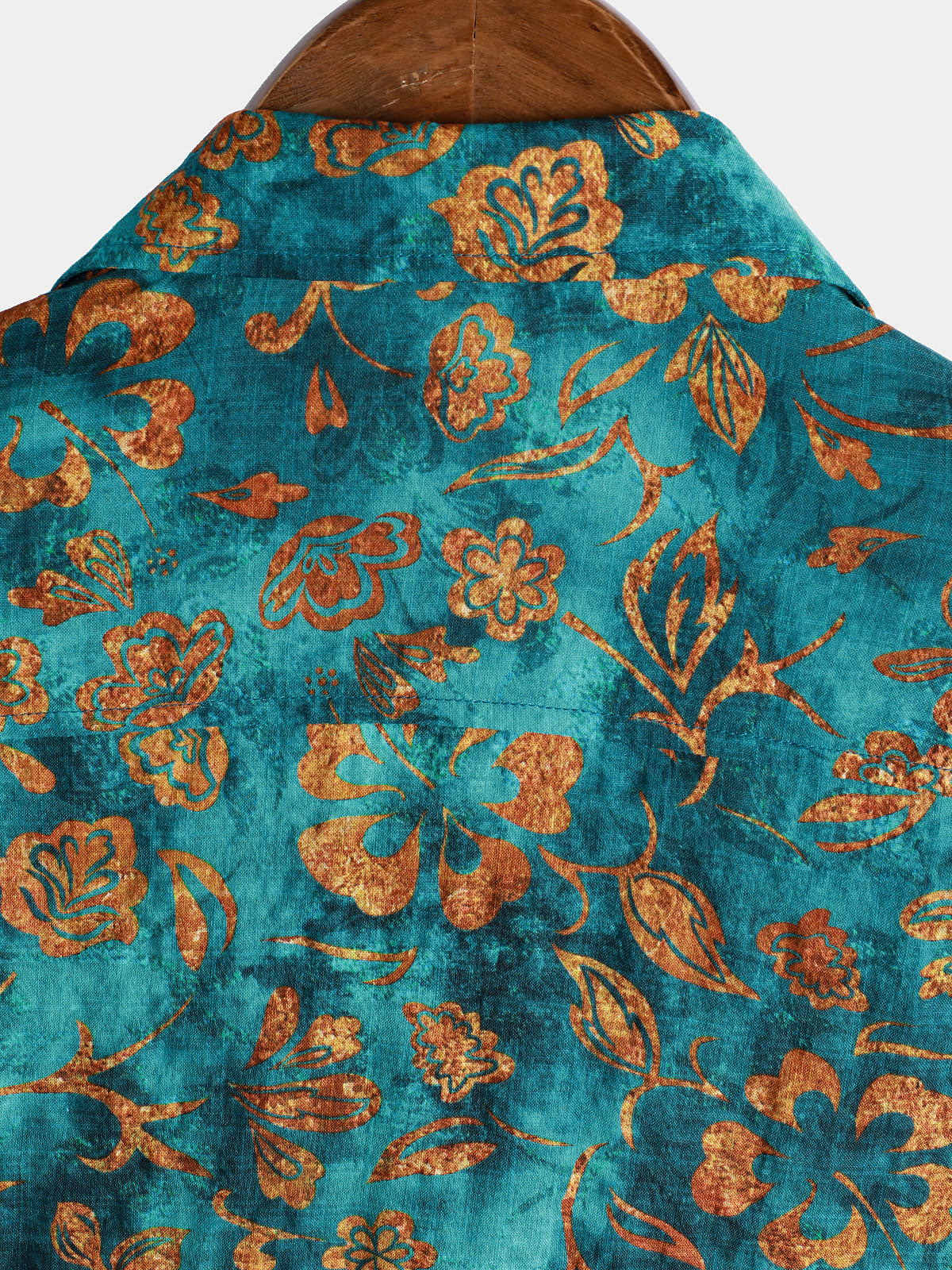 Short-Sleeved Hawaiian Shirt with Floral Print Pocket for Men