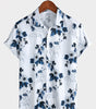 Men's Casual Short Sleeve Cotton Floral Shirt