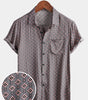 Men's Vintage Geometric Summer Beach Short Sleeve Shirt