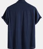 Linen Rayon Blend Button Up Shirt & Straight Leg Linen Pants