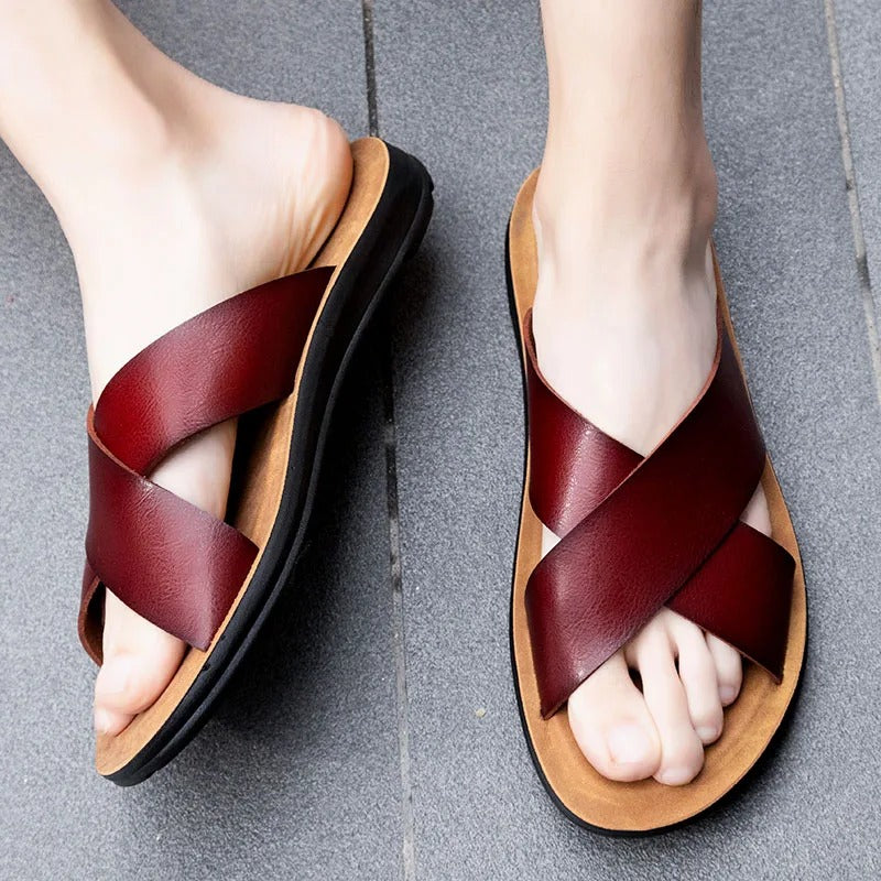 BS™ LuxeStride - Leather Comfort Slides