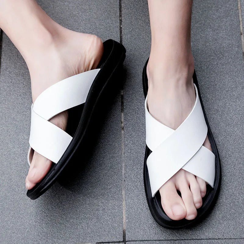BS™ LuxeStride - Leather Comfort Slides
